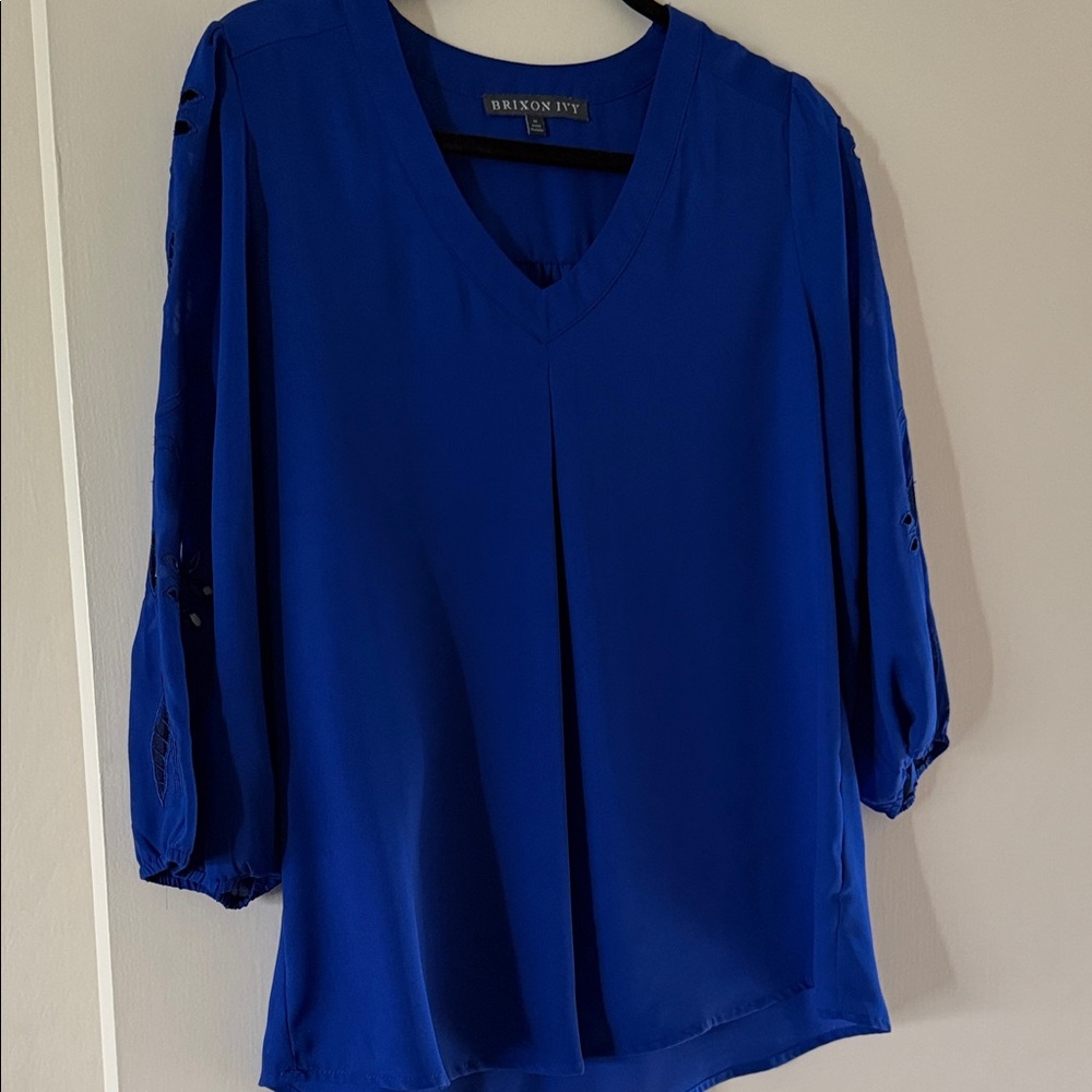 Brixon Ivy Cobalt Blue V-Neck Blouse